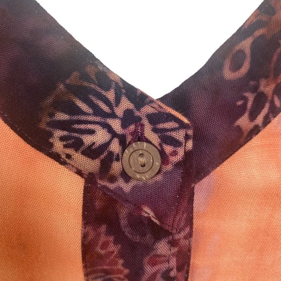 NWT-Soft Surroundings Sunset Bali Maxi Dress Boho Tie Dye Tropical Watercolor-PL - Picture 3 of 13